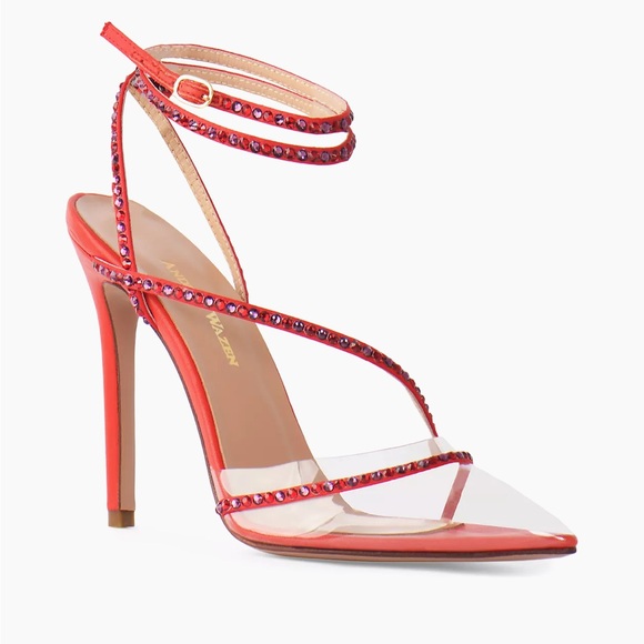 Brand new Andrea Wazen red crystal embellished stilettos - Picture 6 of 8